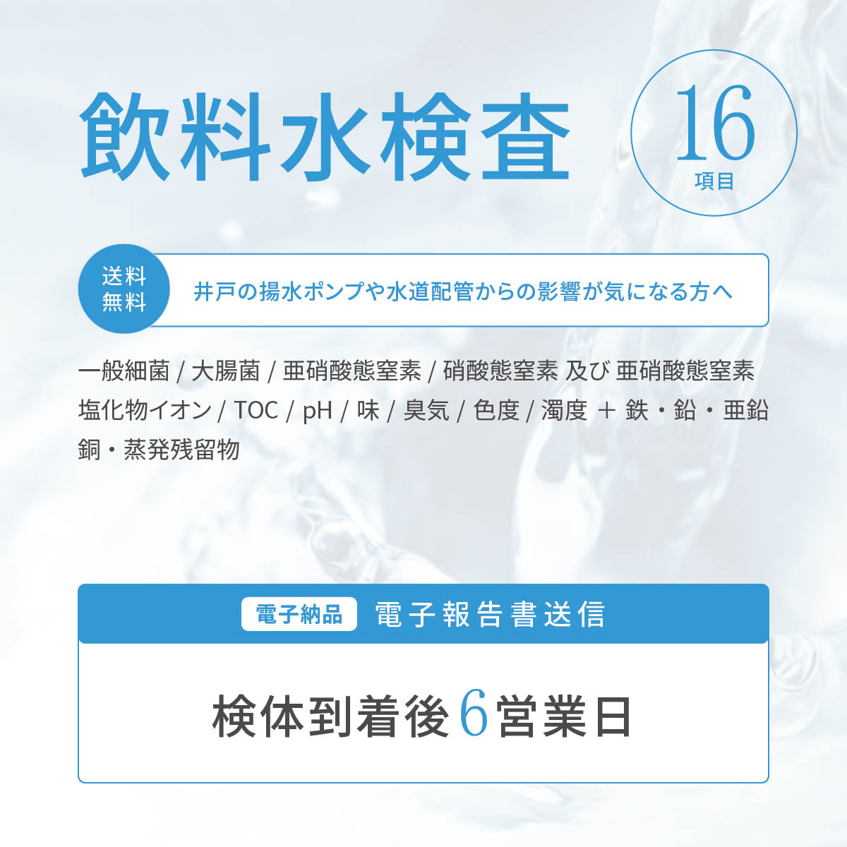 水質検査【16項目検査セット】