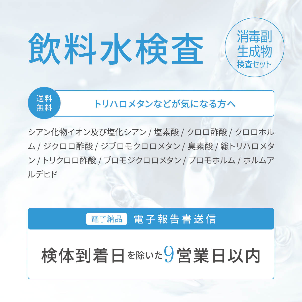 飲料水検査【消毒副生成物検査セット】