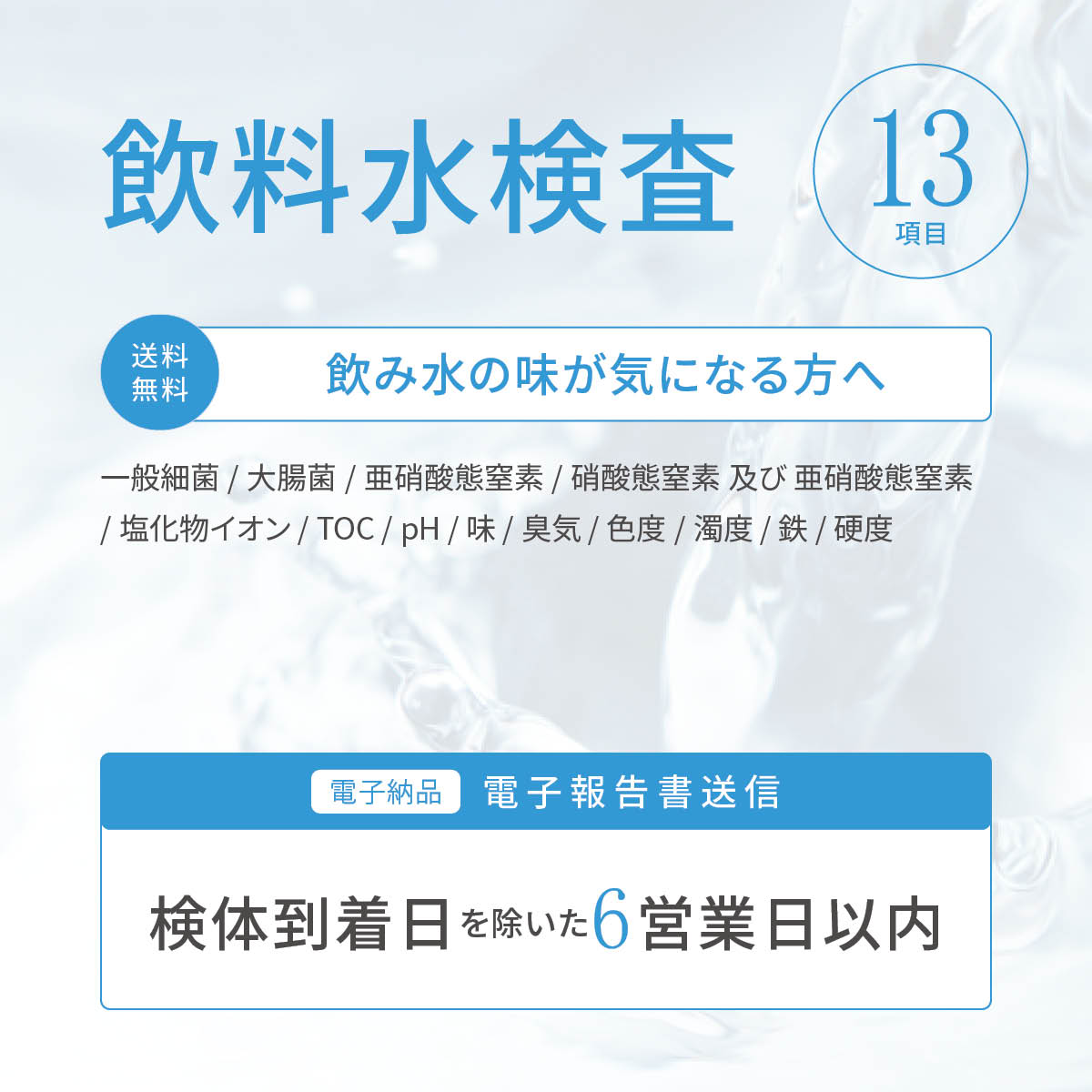飲料水検査【13項目検査セット】
