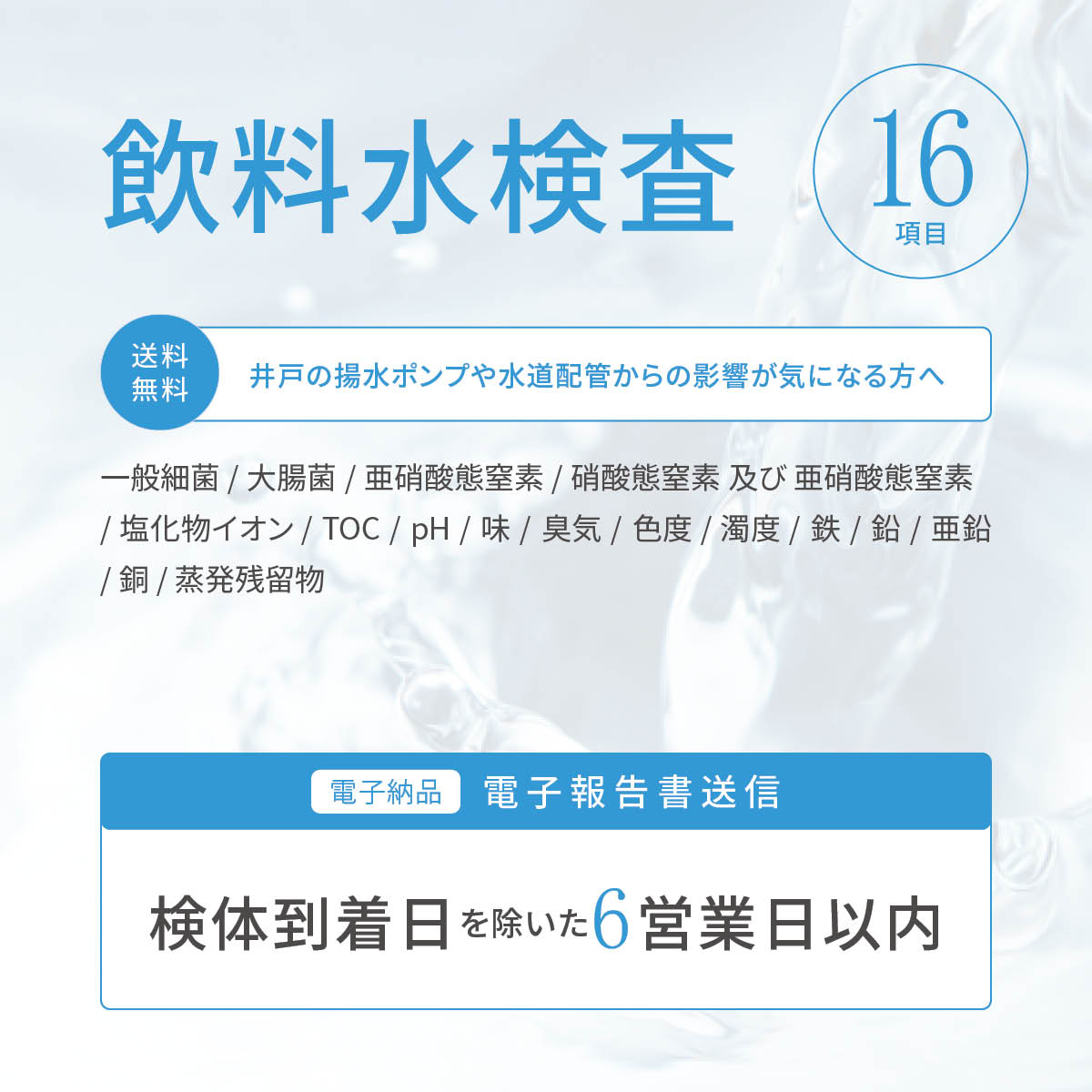 飲料水検査【16項目検査セット】